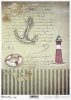 motywy marynistyczne, lato, wakacje, latarnia morska, kotwica, muszla, rozgwiazda, list, pocztówka, paski, R941, maritime theme, summer, holiday, anchor, lighthouse, shell, starfish, letter, postcard, stripes, maritimes Thema, Sommer, Urlaub, Anker, Leuch